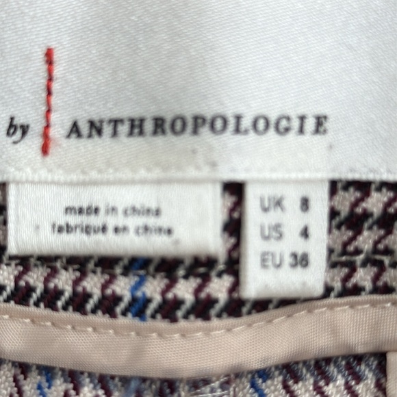 By Anthropologie Malcolm Plaid Tapered Trousers Size 4 - Picture 3 of 14